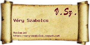 Véry Szabolcs névjegykártya